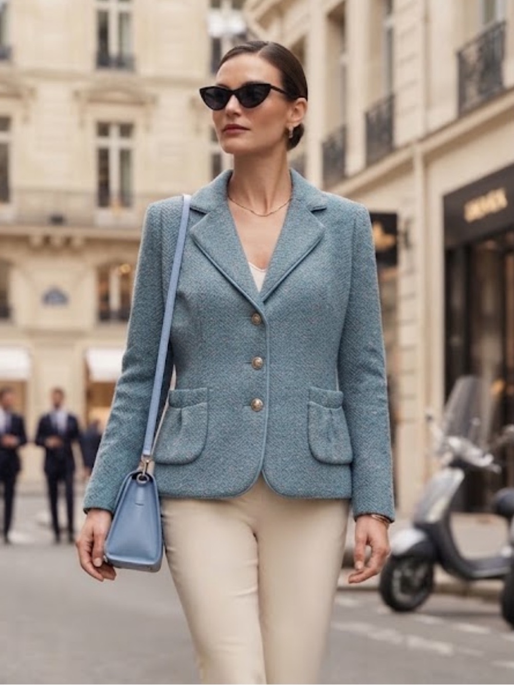 NWOT Kate Hill houndstooth cotton wool blazer